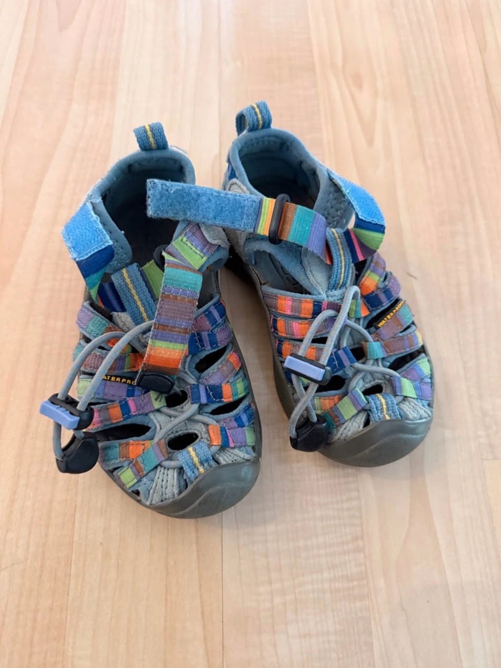 Keen Toddler Multicolor Strappy Sandals with Blue Accents